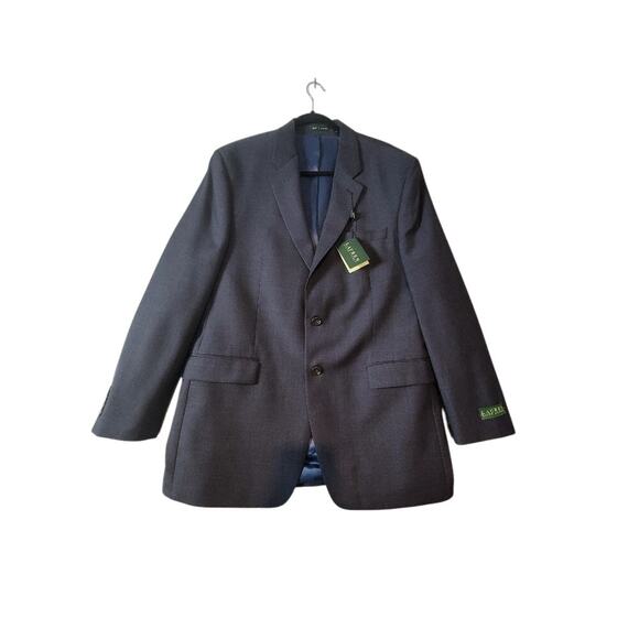 NEW Ralph Lauren Wool Sport Coat Blazer Men's 44L Suit Jacket Blue Two Button - Picture 3 of 12